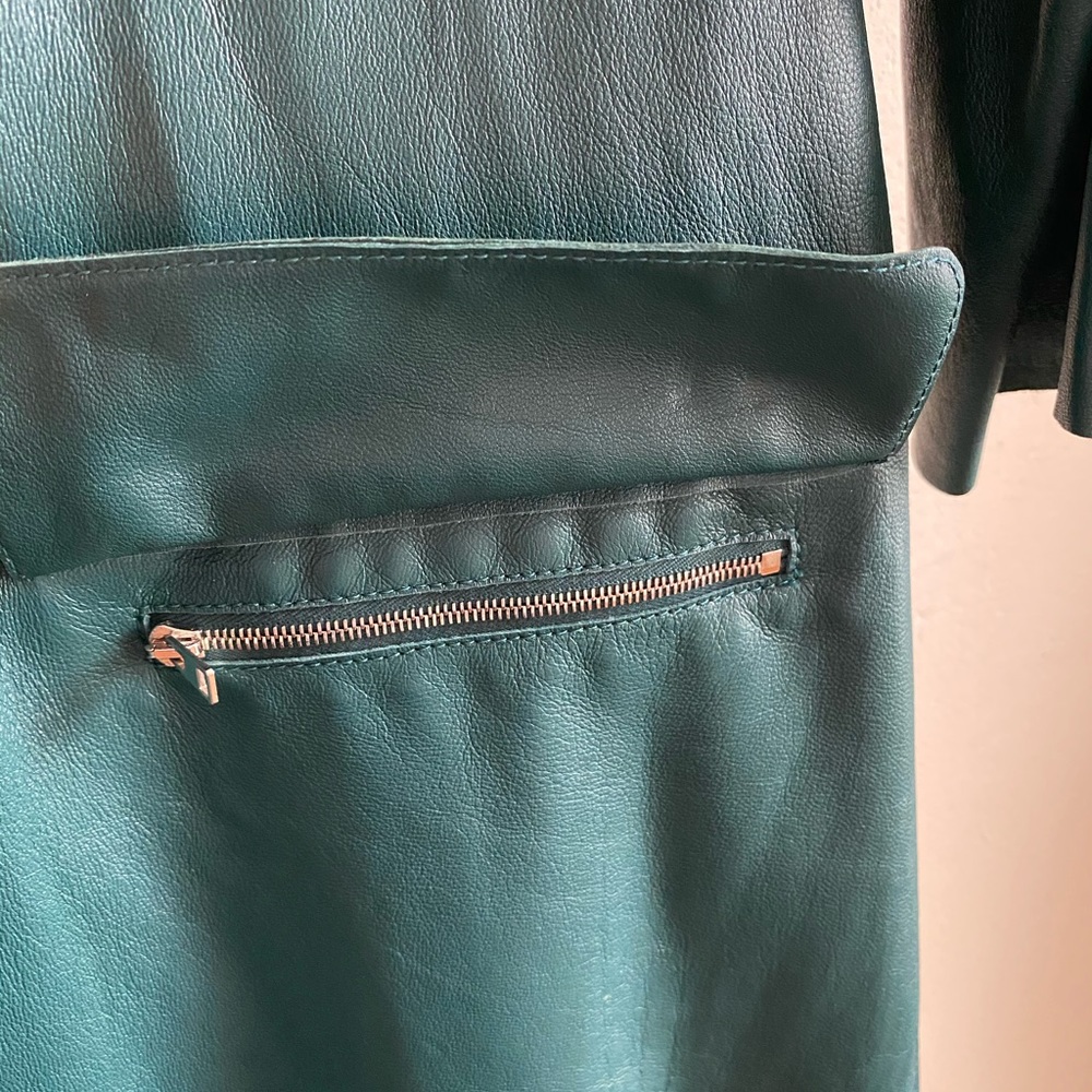 Marni Soft Napa Green Leather Coat - Picture 3 of 4